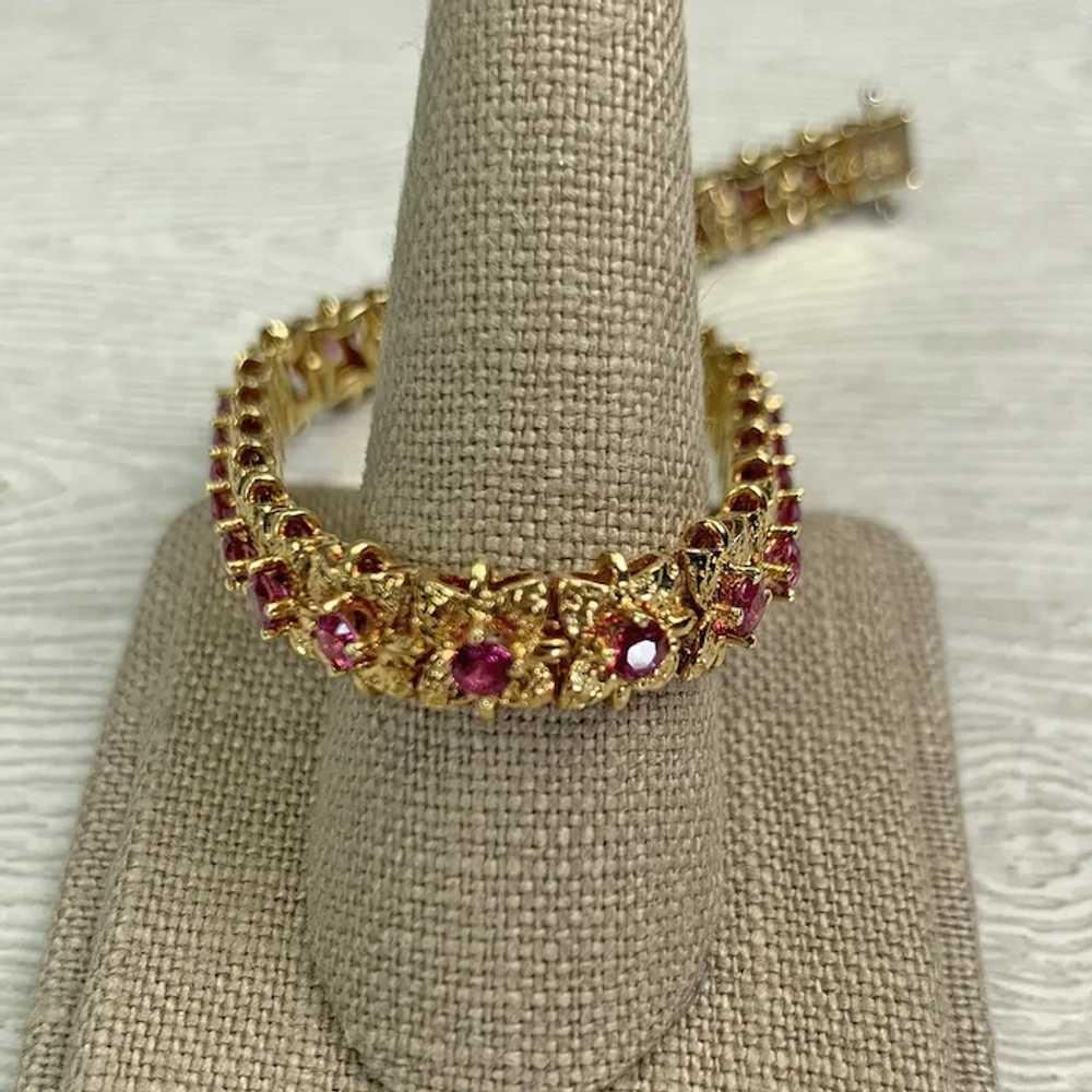 Ruby Estate Bracelet 18k Gold Italian Estate Vint… - image 8