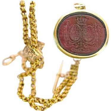 Antique Georgian Chain FOB 14k Yellow Gold with S… - image 1