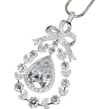 8 carat Diamond Pear 18k White Gold Pendant 14k W… - image 1