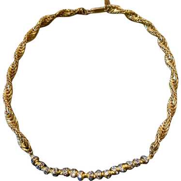 A chic vintage Miriam Haskell twisted Gilt brass … - image 1