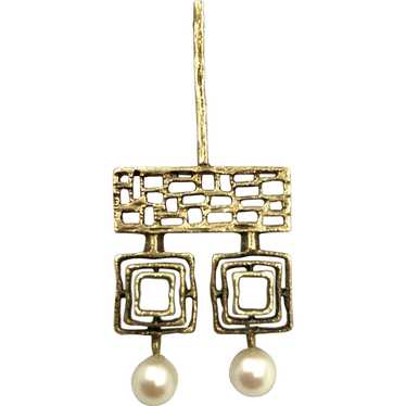 Mid-Century  1960's  14K Gold and Pearl Pendant - image 1