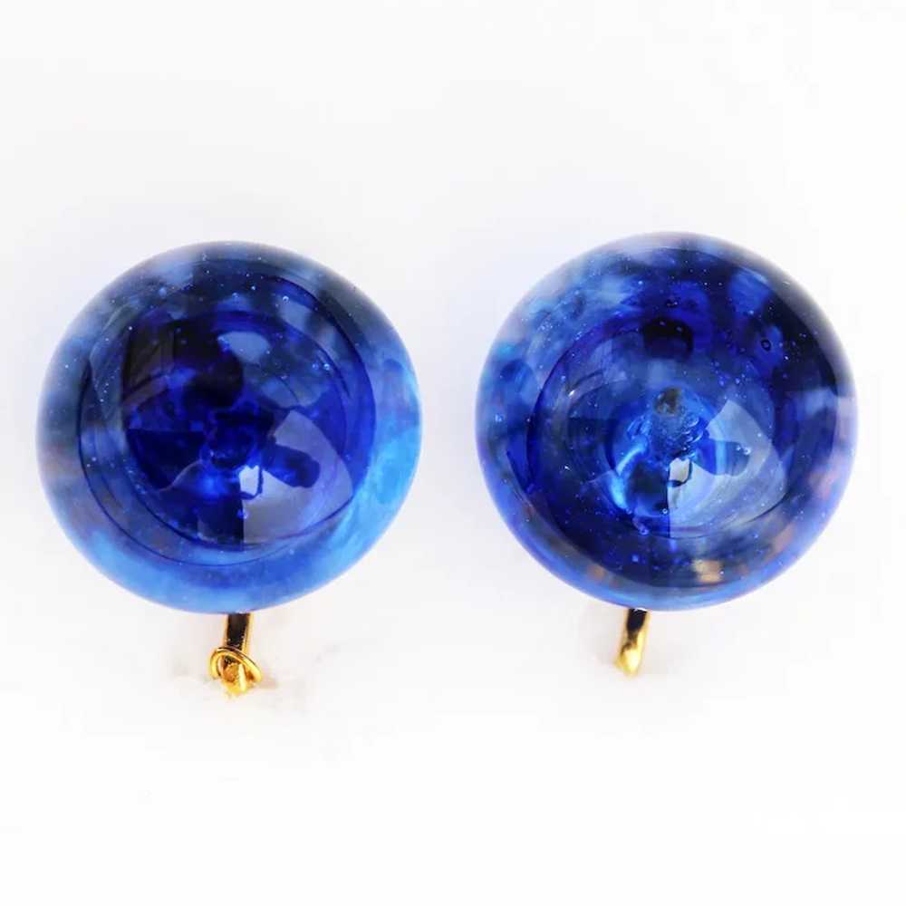 William de Lillo Blue Art Glass Earrings - image 3