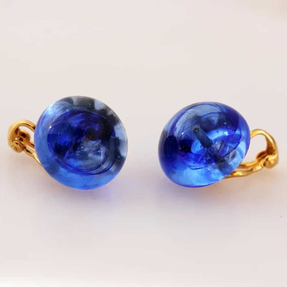William de Lillo Blue Art Glass Earrings - image 4
