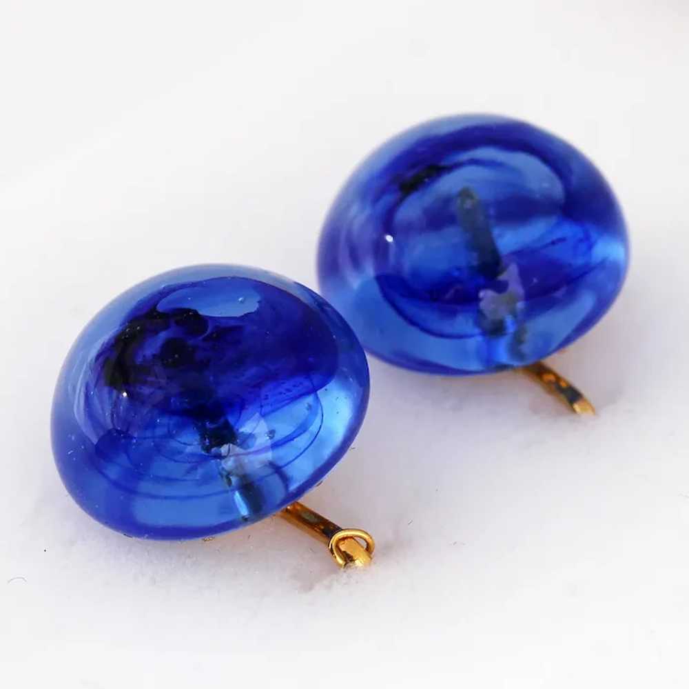 William de Lillo Blue Art Glass Earrings - image 6