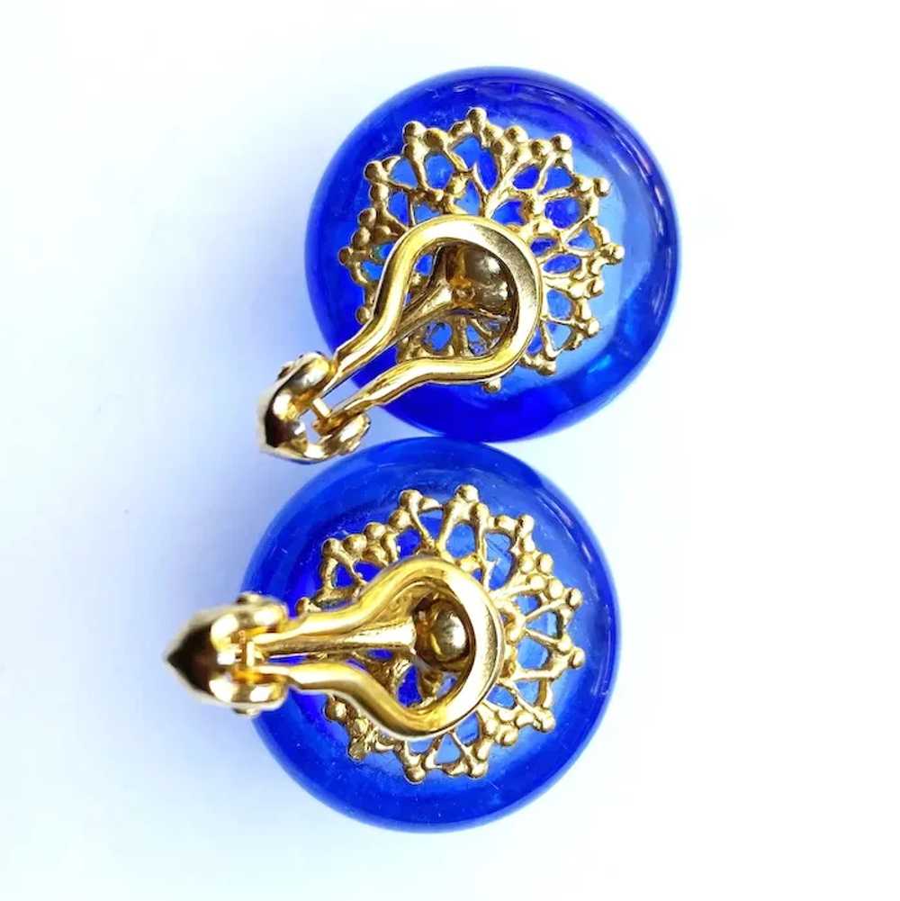 William de Lillo Blue Art Glass Earrings - image 8