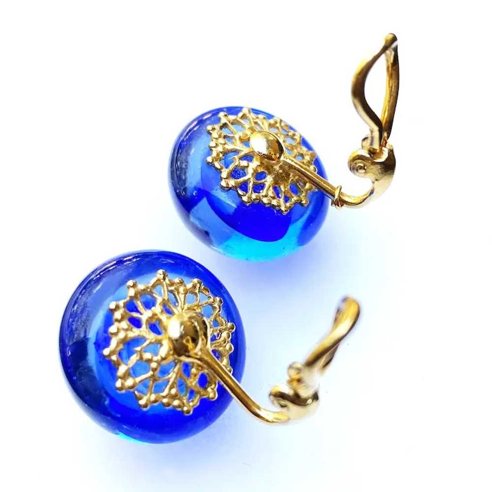 William de Lillo Blue Art Glass Earrings - image 9