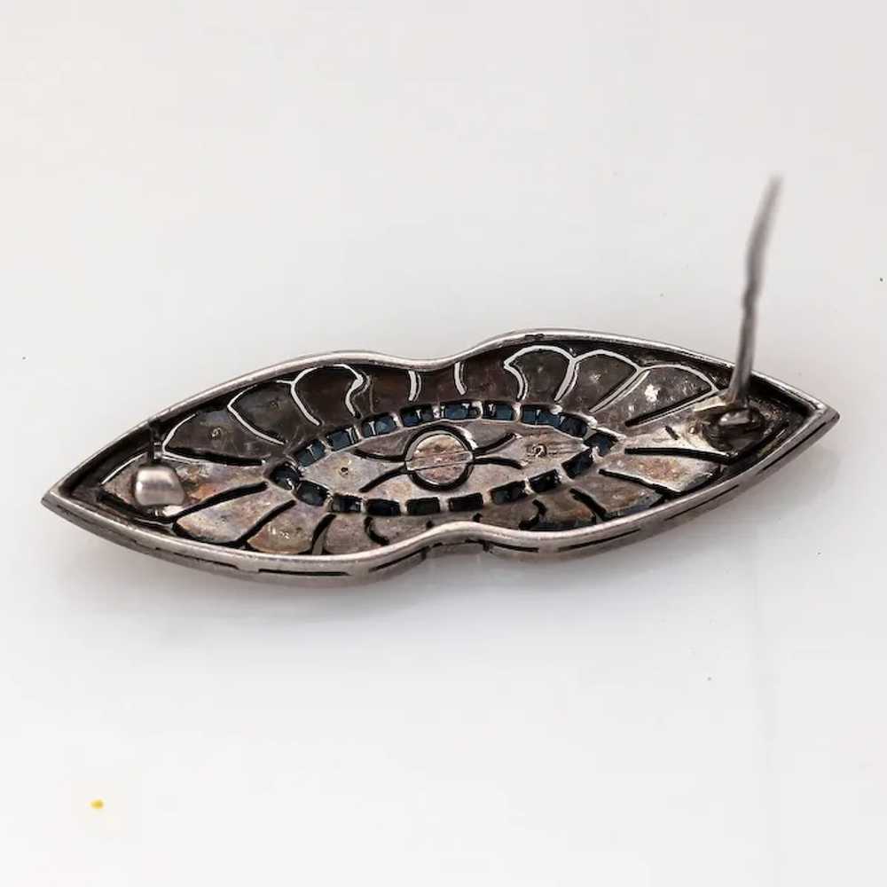 Art Deco Sterling Silver Paste Pin with Clear and… - image 4