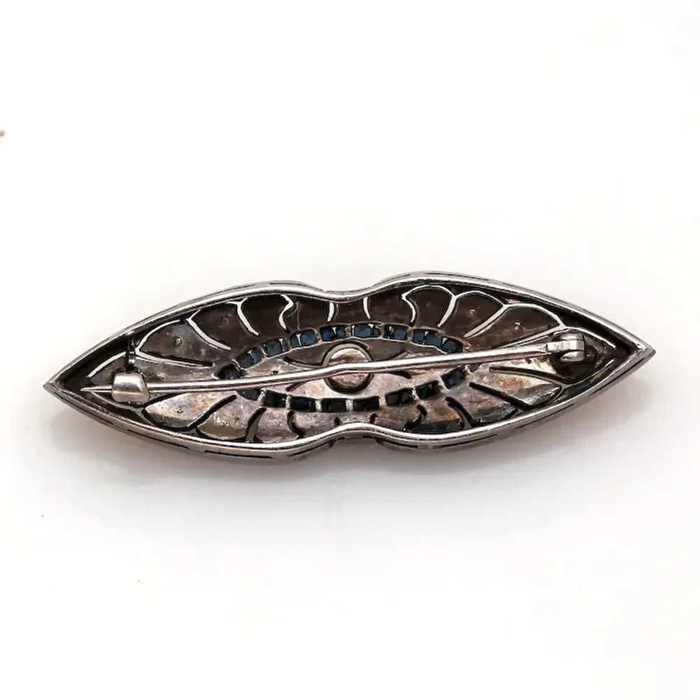 Art Deco Sterling Silver Paste Pin with Clear and… - image 5