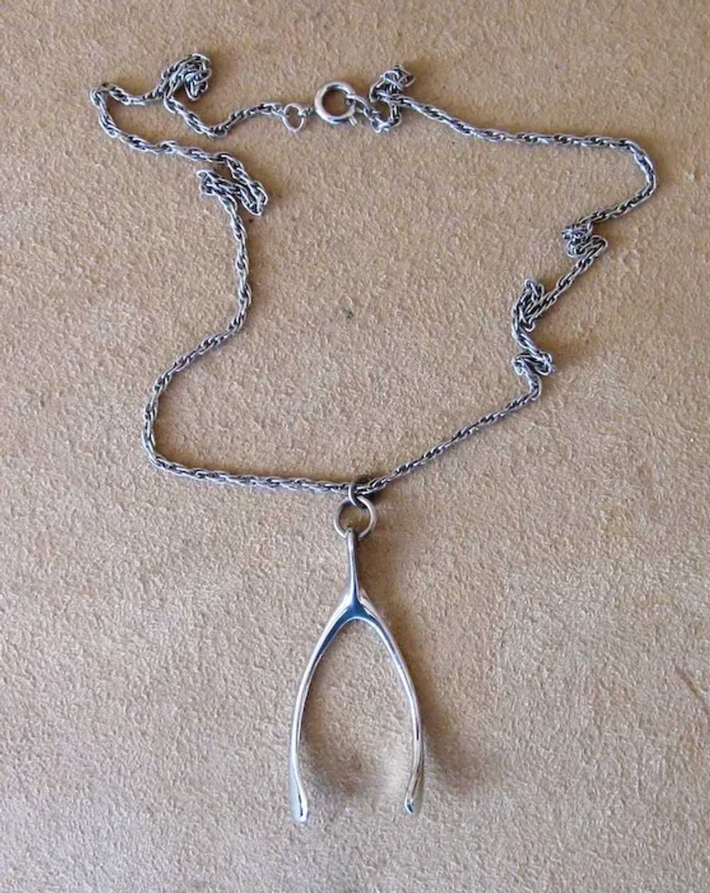 Danecraft Sterling Wishbone Necklace - image 7