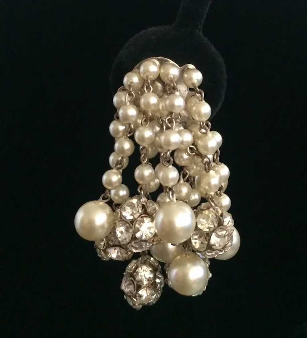 Drippy Rondelle and Faux Pearl Earrings - image 2