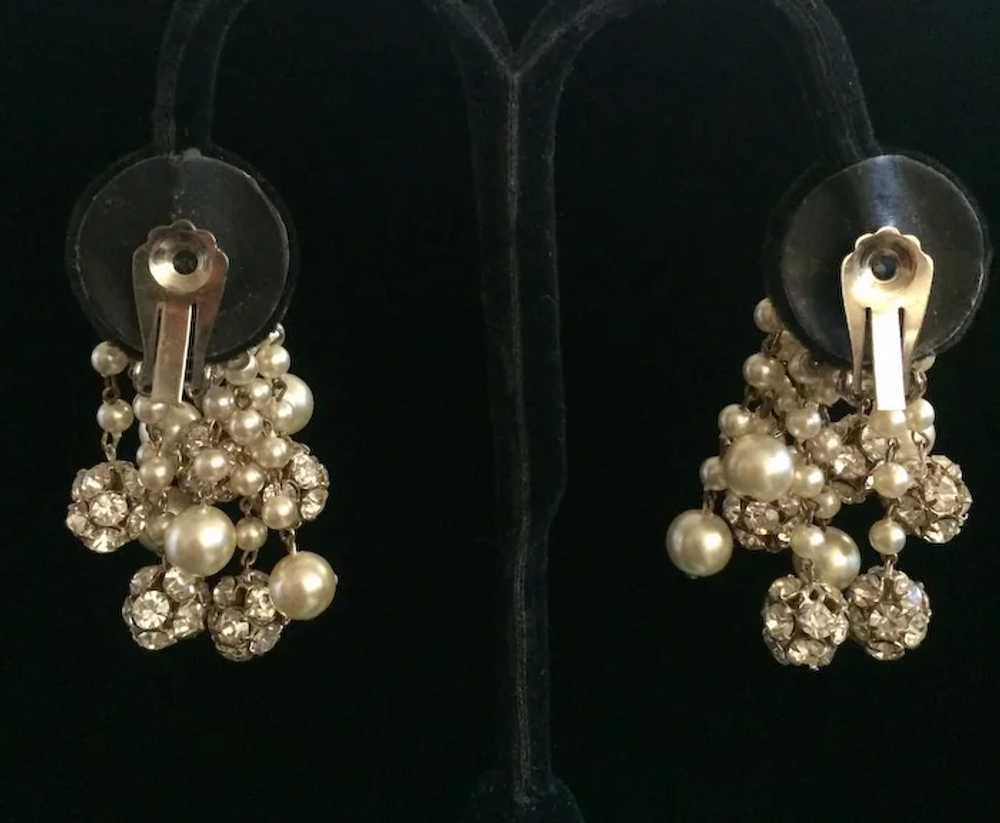 Drippy Rondelle and Faux Pearl Earrings - image 3
