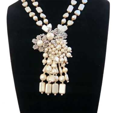 Major Miriam Haskell Pendant  and Clip Necklace - image 1