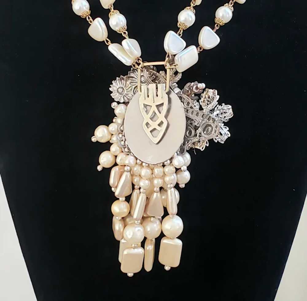 Major Miriam Haskell Pendant  and Clip Necklace - image 8