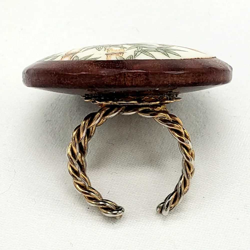 DARLING Dragonfly and Bamboo Japanese Button Ring - image 6