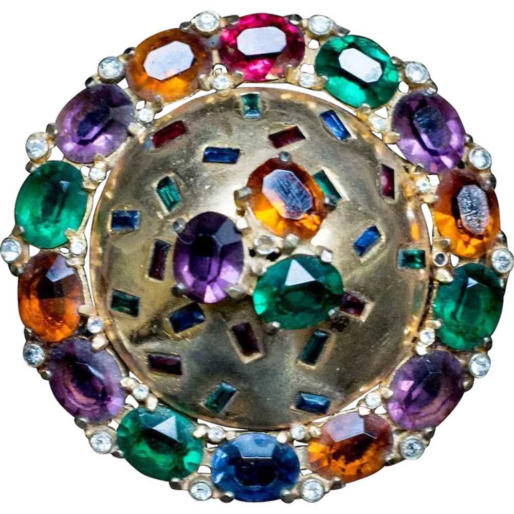 Round Retro Multi-Colored Pin - image 1
