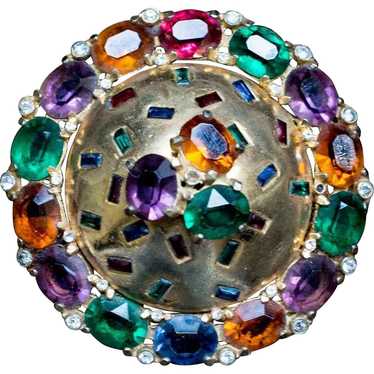 Round Retro Multi-Colored Pin