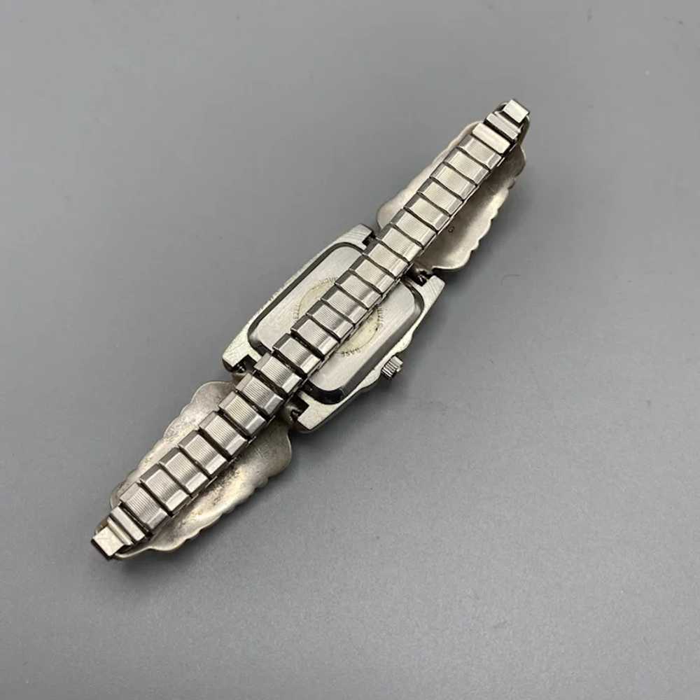 Vintage Navajo Watch Tips and Band Sterling Silve… - image 8