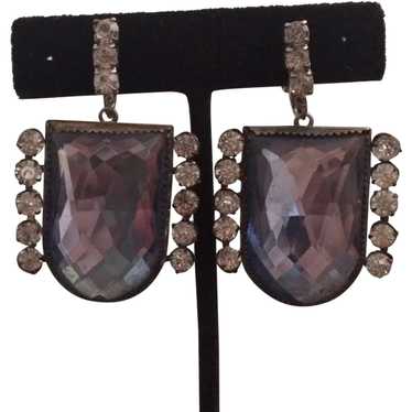 Multi-faceted 1930's Belt buckle Earrings - image 1