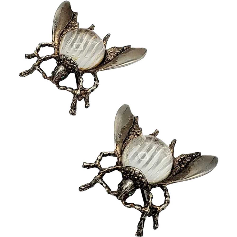 Sterling Jelly Belly Bug - Wasp - Fly Brooches - image 1