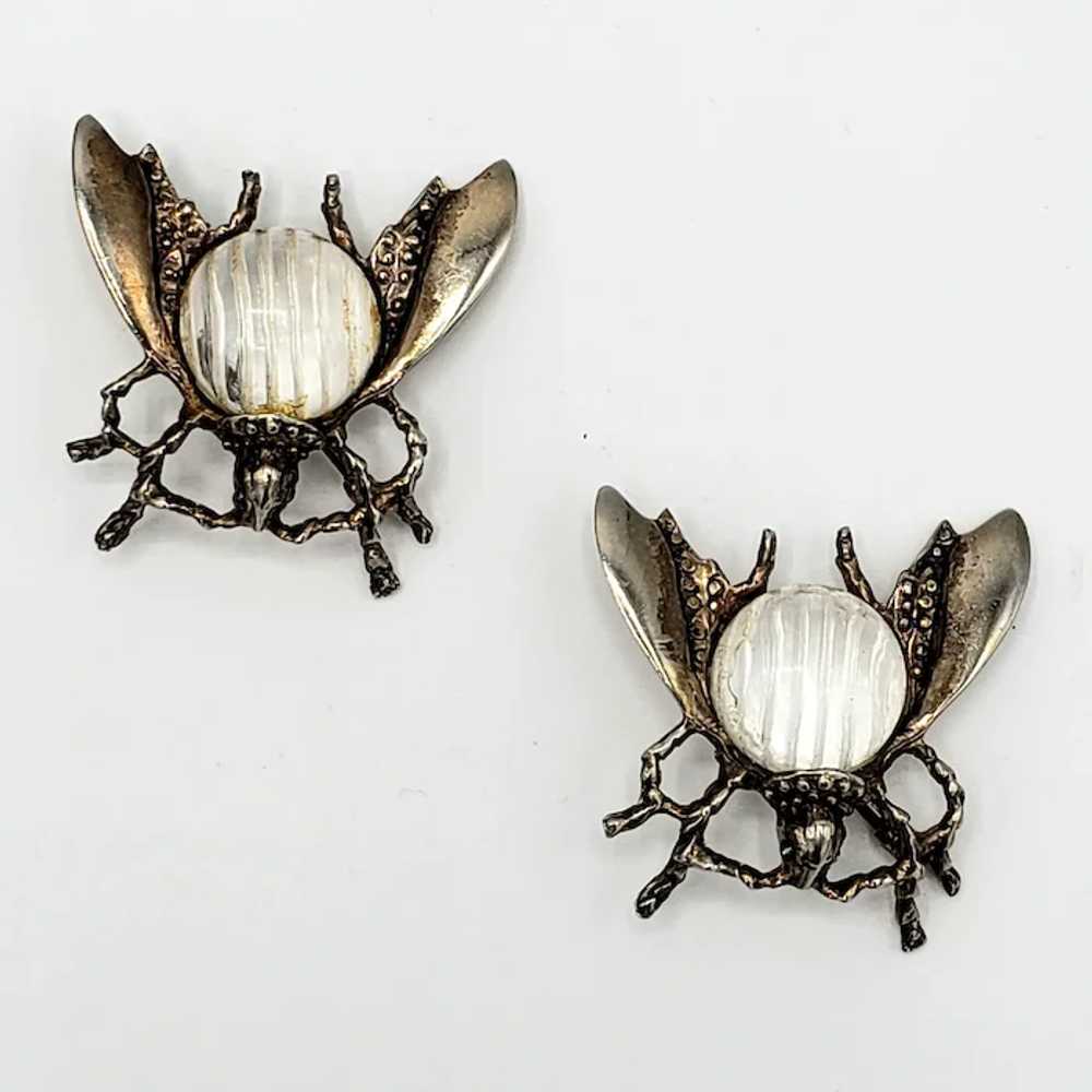 Sterling Jelly Belly Bug - Wasp - Fly Brooches - image 3