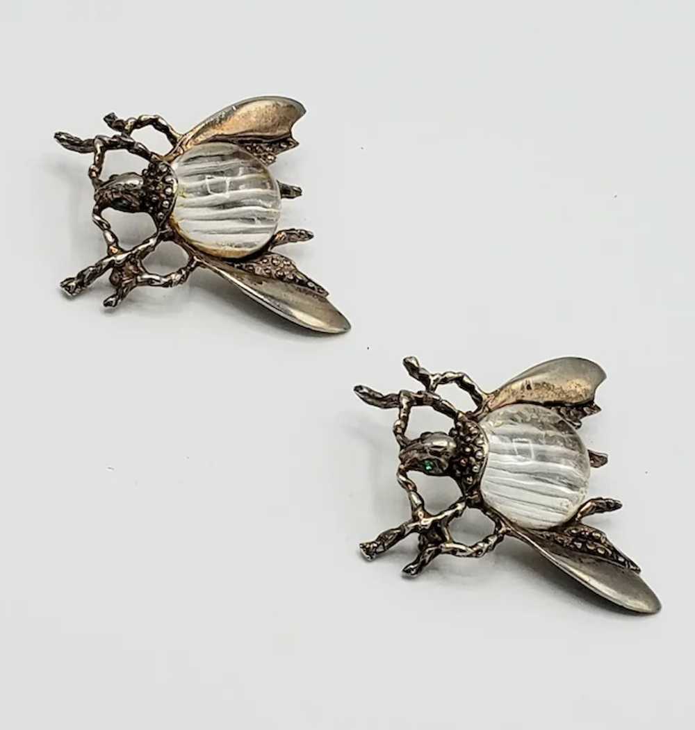 Sterling Jelly Belly Bug - Wasp - Fly Brooches - image 4