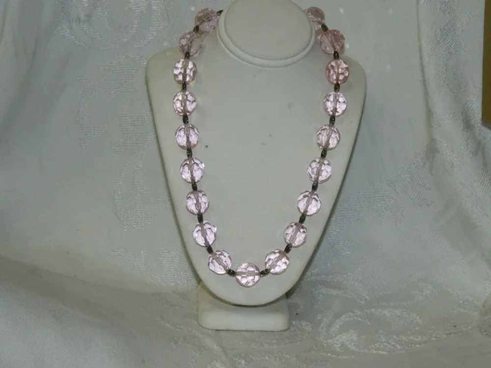 Delicious Sterling Pink Faceted Crystal Necklace - image 3