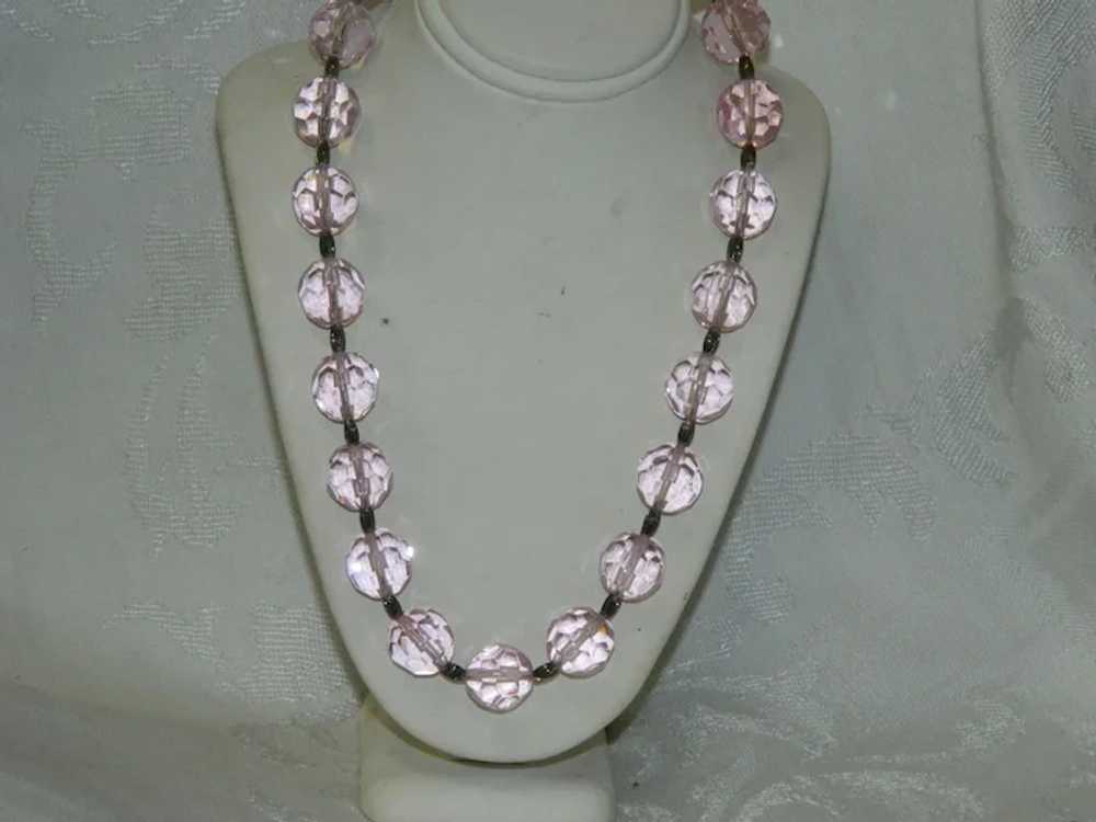 Delicious Sterling Pink Faceted Crystal Necklace - image 4