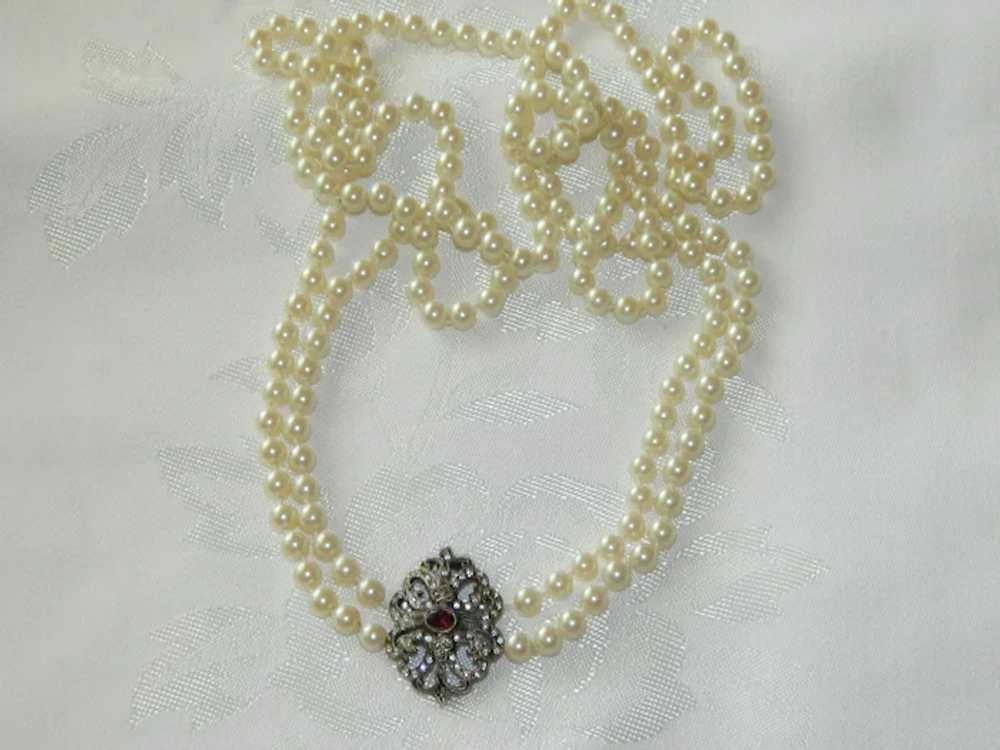 Victorian Revival Amethyst Faux Pearls Swag Doubl… - image 3