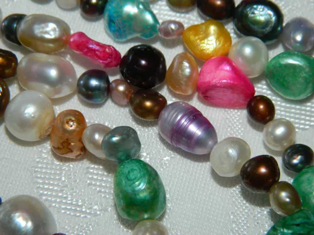 Mulit Pearl Single Strand Necklace Colors Shapes … - image 6