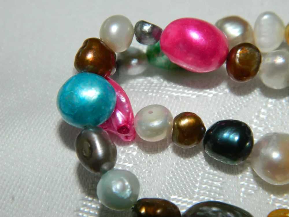 Mulit Pearl Single Strand Necklace Colors Shapes … - image 7