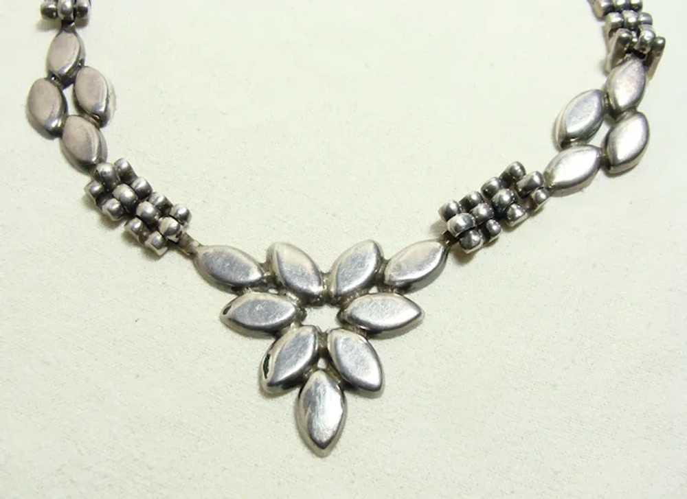Vintage Silver and Malachite Necklace - image 3