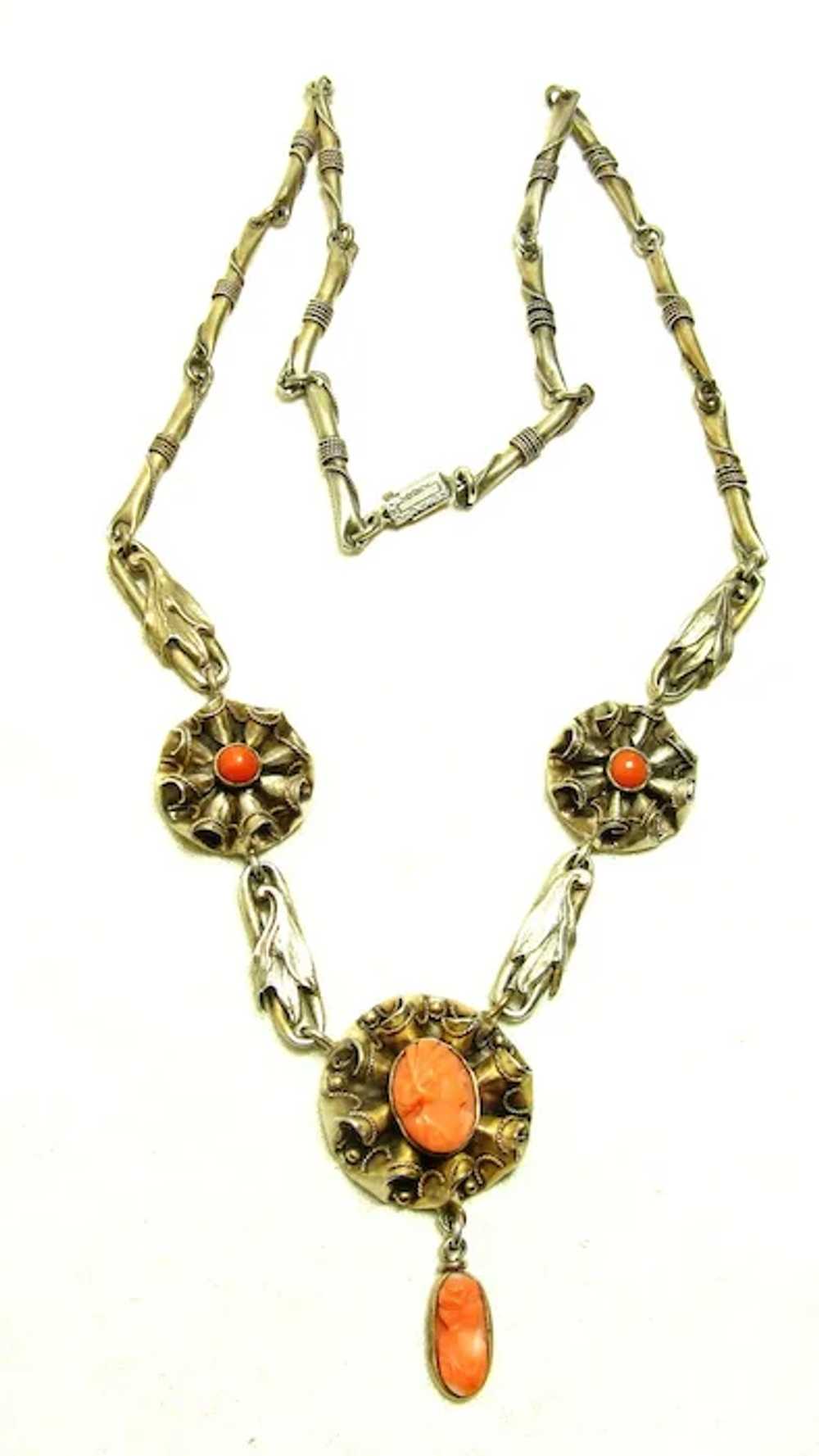 Antique Victorian Coral Festoon Necklace - image 6