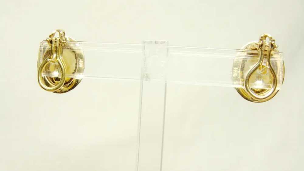 Vintage 14kt Gold Citrine Pearl Earrings - image 5