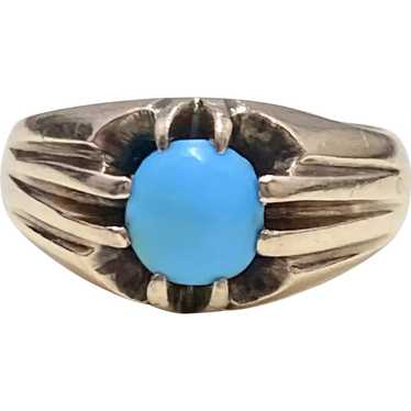 Victorian Turquoise & Rose Gold Ring 10K