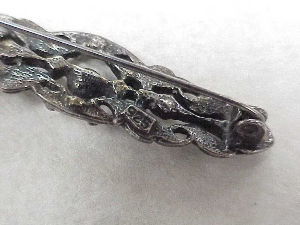 Antique Inspired Vintage Brooch Sterling Silver &… - image 4