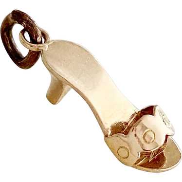 Sandal Shoe Vintage Charm 10K Gold Three-Dimensio… - image 1