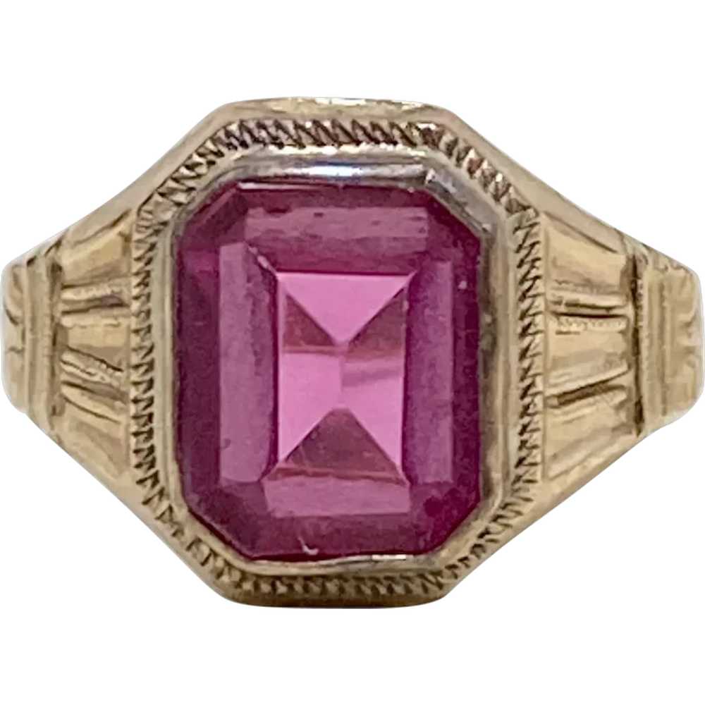 Victorian Ruby Solitaire Ring 10K Gold - image 1
