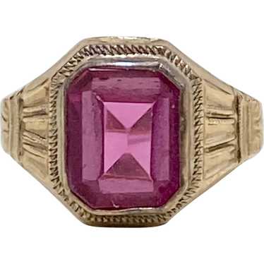 Victorian Ruby Solitaire Ring 10K Gold - image 1