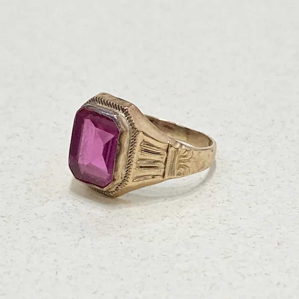 Victorian Ruby Solitaire Ring 10K Gold - image 2