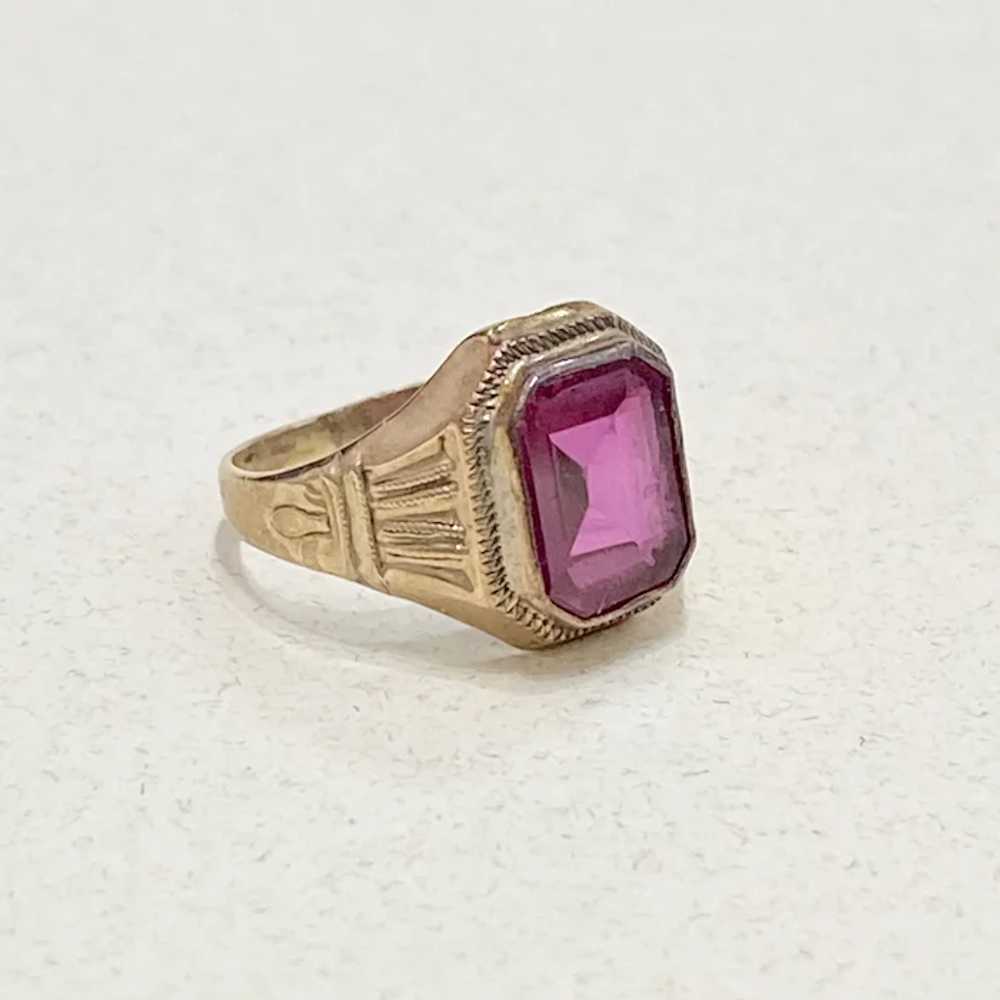 Victorian Ruby Solitaire Ring 10K Gold - image 3