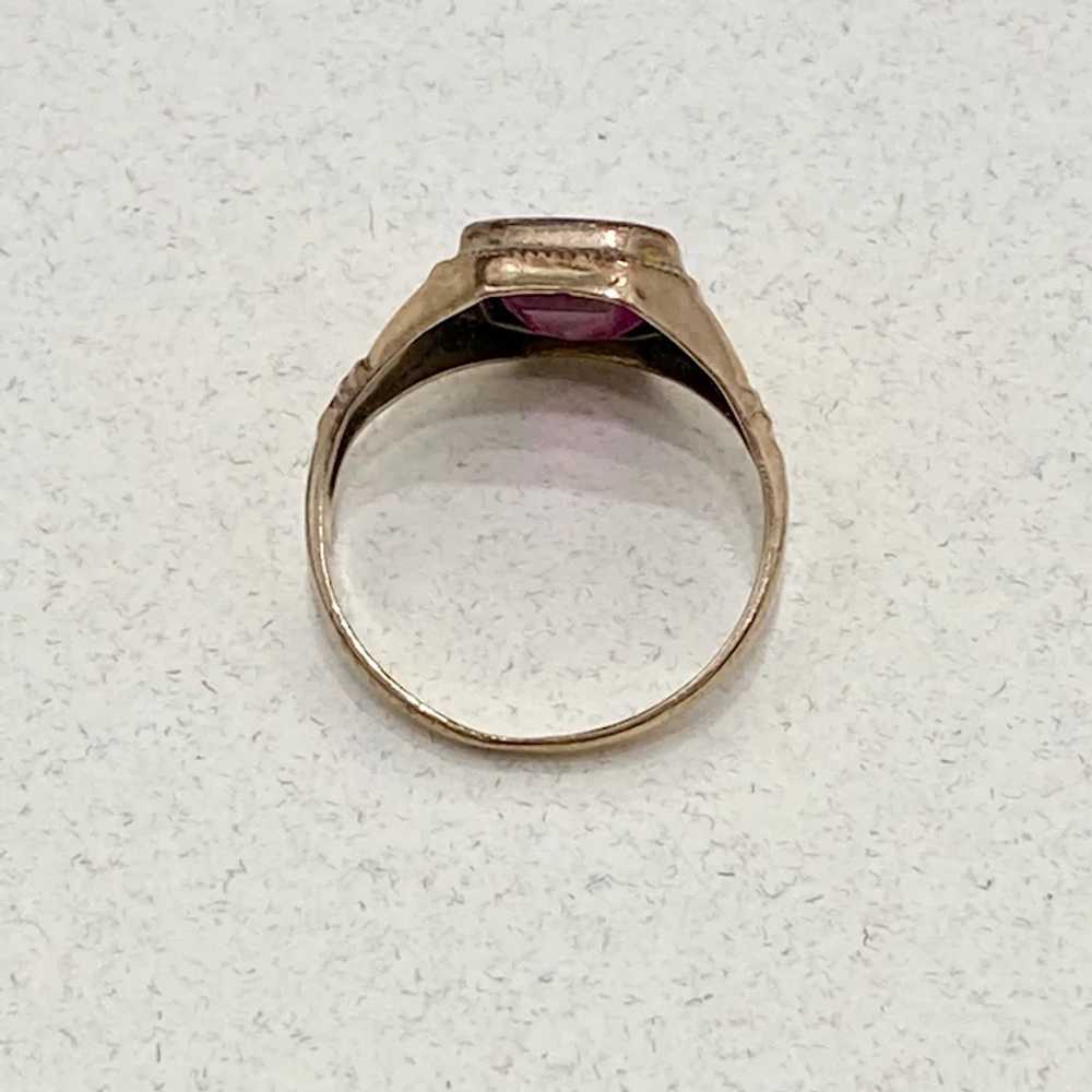 Victorian Ruby Solitaire Ring 10K Gold - image 4