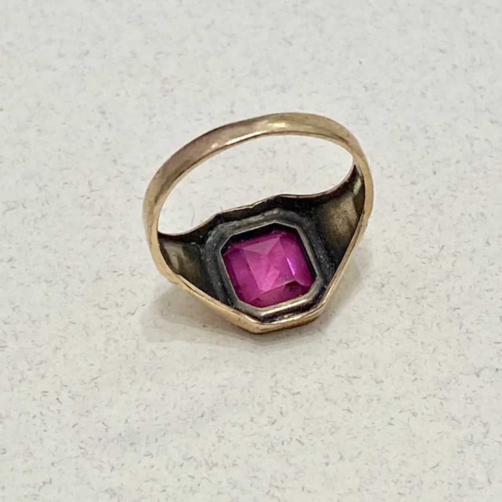 Victorian Ruby Solitaire Ring 10K Gold - image 5