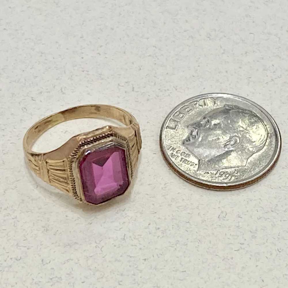Victorian Ruby Solitaire Ring 10K Gold - image 6