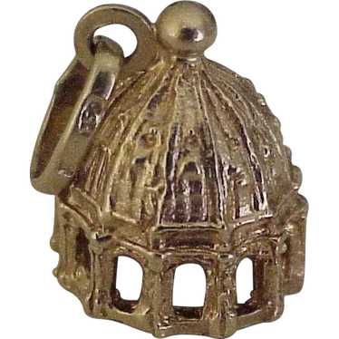 Vintage Ornate Dome Architecture Charm 18K Gold c… - image 1