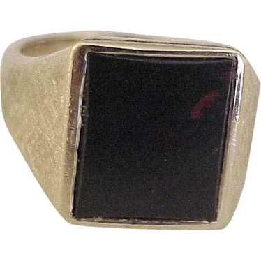 Gents Bloodstone / Heliotrope Vintage Ring 14K Gol