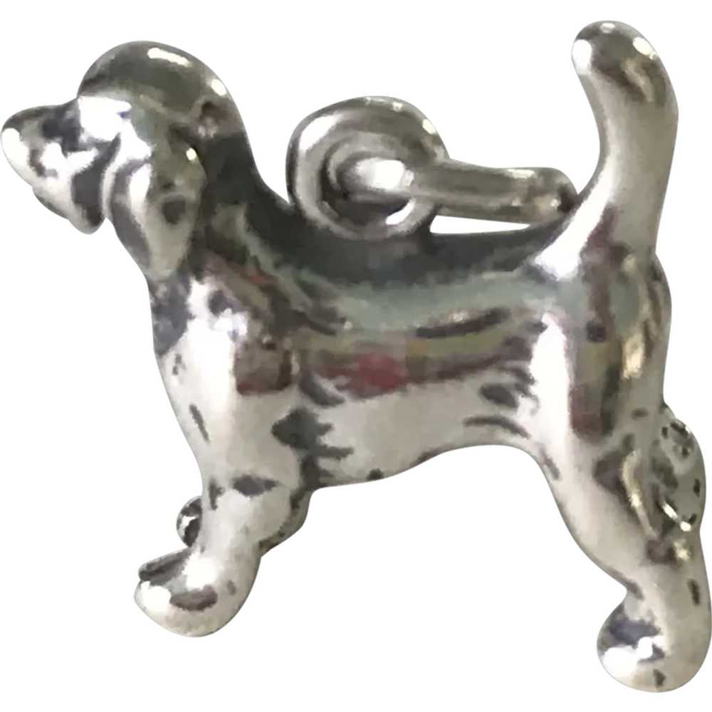 Dog Vintage Canine Charm Sterling Silver Three-Di… - image 1