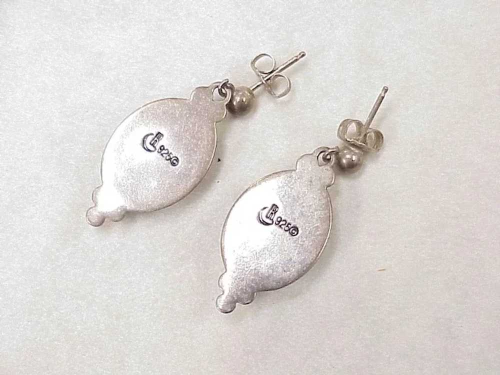 Mabe' Pearl Dangle Earrings Sterling Silver - image 2