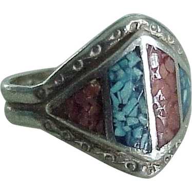Vintage Southwest Ring Sterling Silver Turquoise … - image 1