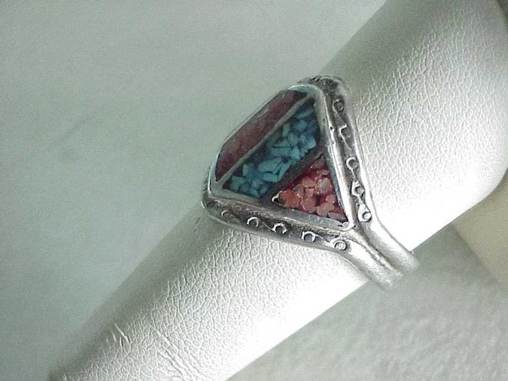 Vintage Southwest Ring Sterling Silver Turquoise … - image 3