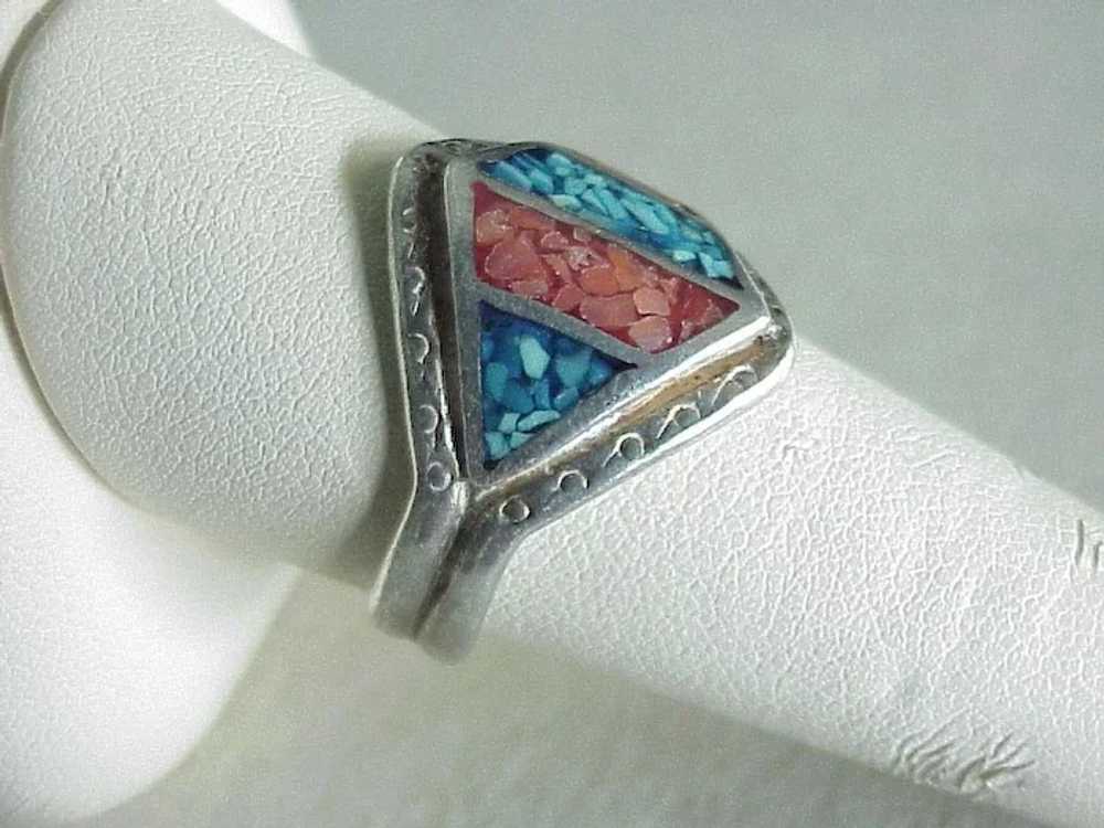 Vintage Southwest Ring Sterling Silver Turquoise … - image 4